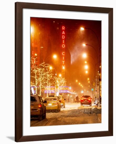 Street Scenes and Urban Night Landscape in Winter under the Snow-Philippe Hugonnard-Framed Photographic Print