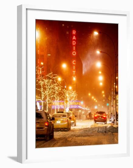 Street Scenes and Urban Night Landscape in Winter under the Snow-Philippe Hugonnard-Framed Photographic Print