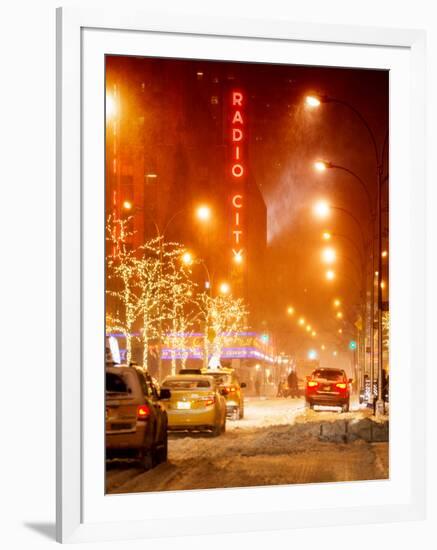 Street Scenes and Urban Night Landscape in Winter under the Snow-Philippe Hugonnard-Framed Photographic Print