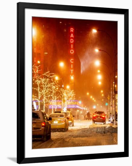 Street Scenes and Urban Night Landscape in Winter under the Snow-Philippe Hugonnard-Framed Photographic Print