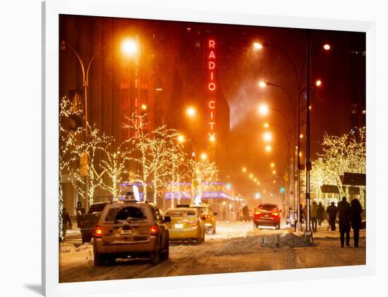 Street Scenes and Urban Night Landscape in Winter under the Snow-Philippe Hugonnard-Framed Photographic Print