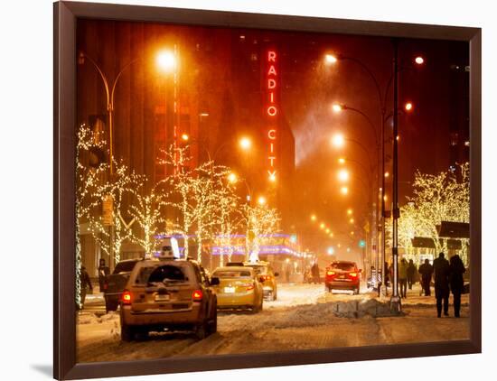 Street Scenes and Urban Night Landscape in Winter under the Snow-Philippe Hugonnard-Framed Photographic Print