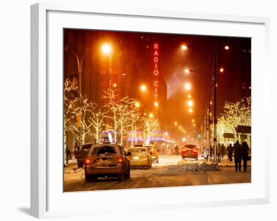 Street Scenes and Urban Night Landscape in Winter under the Snow-Philippe Hugonnard-Framed Photographic Print