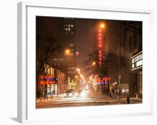 Street Scenes and Urban Night Landscape in Winter under the Snow-Philippe Hugonnard-Framed Photographic Print