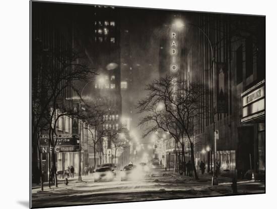 Street Scenes and Urban Night Landscape in Winter under the Snow-Philippe Hugonnard-Mounted Photographic Print