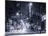 Street Scenes and Urban Night Landscape in Winter under the Snow-Philippe Hugonnard-Mounted Photographic Print