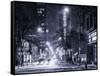 Street Scenes and Urban Night Landscape in Winter under the Snow-Philippe Hugonnard-Framed Stretched Canvas