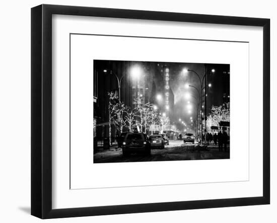 Street Scenes and Urban Night Landscape in Winter under the Snow-Philippe Hugonnard-Framed Art Print