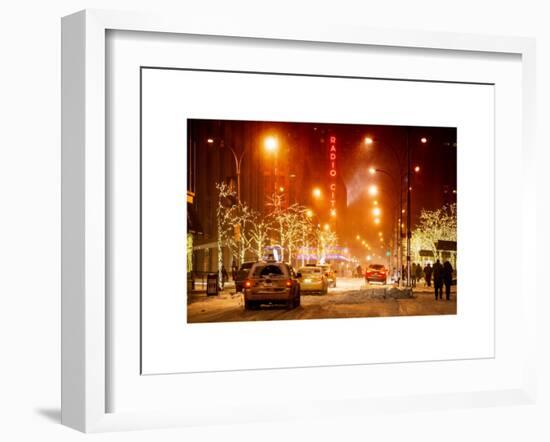 Street Scenes and Urban Night Landscape in Winter under the Snow-Philippe Hugonnard-Framed Art Print