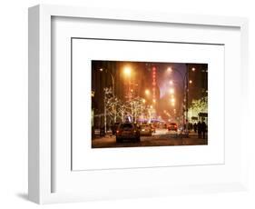 Street Scenes and Urban Night Landscape in Winter under the Snow-Philippe Hugonnard-Framed Art Print