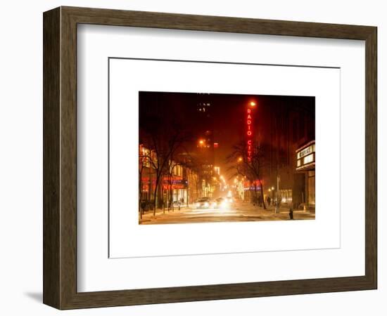 Street Scenes and Urban Night Landscape in Winter under the Snow-Philippe Hugonnard-Framed Art Print