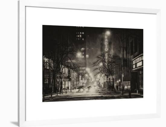 Street Scenes and Urban Night Landscape in Winter under the Snow-Philippe Hugonnard-Framed Art Print