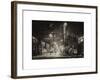 Street Scenes and Urban Night Landscape in Winter under the Snow-Philippe Hugonnard-Framed Art Print