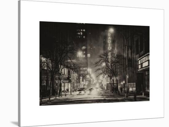 Street Scenes and Urban Night Landscape in Winter under the Snow-Philippe Hugonnard-Stretched Canvas