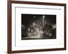 Street Scenes and Urban Night Landscape in Winter under the Snow-Philippe Hugonnard-Framed Art Print