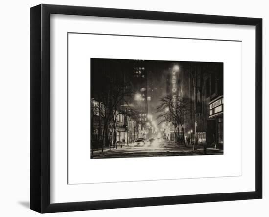 Street Scenes and Urban Night Landscape in Winter under the Snow-Philippe Hugonnard-Framed Art Print