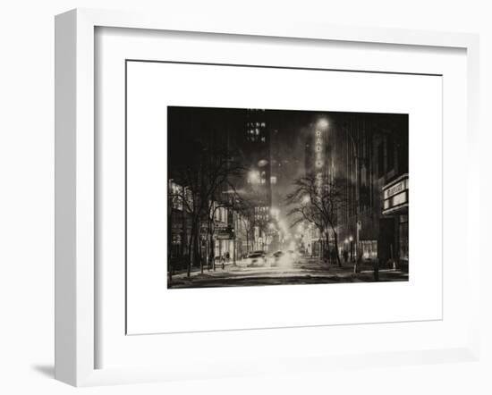 Street Scenes and Urban Night Landscape in Winter under the Snow-Philippe Hugonnard-Framed Art Print