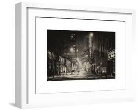 Street Scenes and Urban Night Landscape in Winter under the Snow-Philippe Hugonnard-Framed Art Print