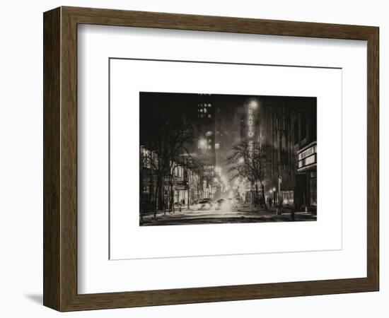 Street Scenes and Urban Night Landscape in Winter under the Snow-Philippe Hugonnard-Framed Art Print