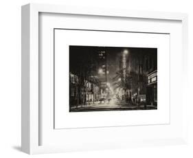 Street Scenes and Urban Night Landscape in Winter under the Snow-Philippe Hugonnard-Framed Art Print