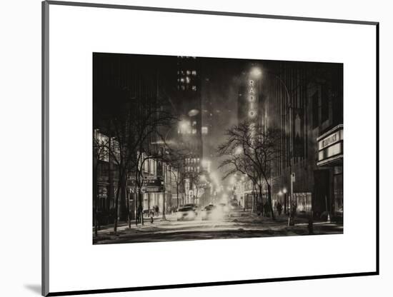 Street Scenes and Urban Night Landscape in Winter under the Snow-Philippe Hugonnard-Mounted Art Print