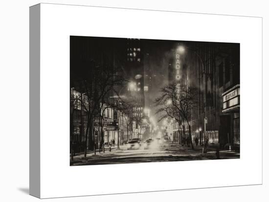 Street Scenes and Urban Night Landscape in Winter under the Snow-Philippe Hugonnard-Stretched Canvas