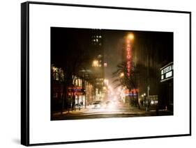 Street Scenes and Urban Night Landscape in Winter under the Snow-Philippe Hugonnard-Framed Stretched Canvas