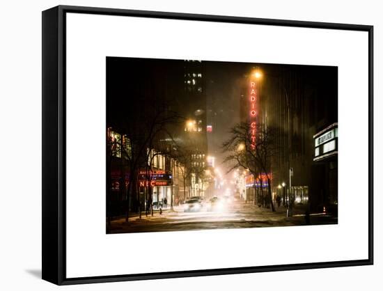 Street Scenes and Urban Night Landscape in Winter under the Snow-Philippe Hugonnard-Framed Stretched Canvas