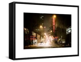 Street Scenes and Urban Night Landscape in Winter under the Snow-Philippe Hugonnard-Framed Stretched Canvas