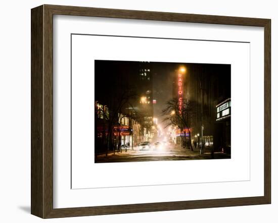 Street Scenes and Urban Night Landscape in Winter under the Snow-Philippe Hugonnard-Framed Art Print