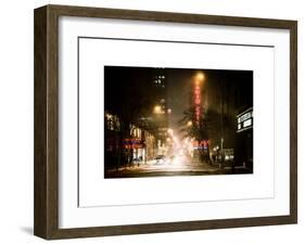 Street Scenes and Urban Night Landscape in Winter under the Snow-Philippe Hugonnard-Framed Art Print