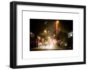 Street Scenes and Urban Night Landscape in Winter under the Snow-Philippe Hugonnard-Framed Art Print