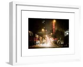 Street Scenes and Urban Night Landscape in Winter under the Snow-Philippe Hugonnard-Framed Art Print