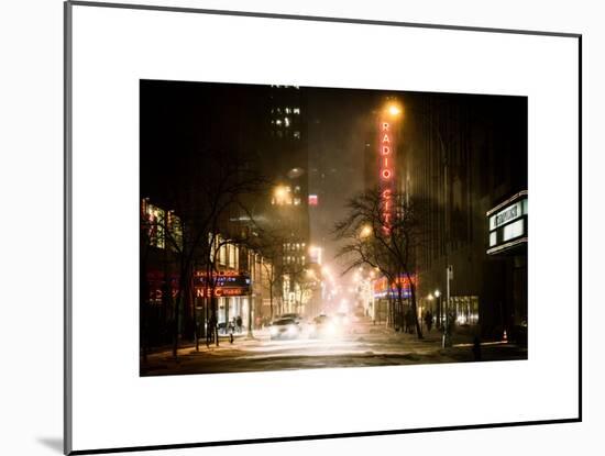 Street Scenes and Urban Night Landscape in Winter under the Snow-Philippe Hugonnard-Mounted Art Print