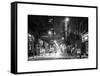 Street Scenes and Urban Night Landscape in Winter under the Snow-Philippe Hugonnard-Framed Stretched Canvas