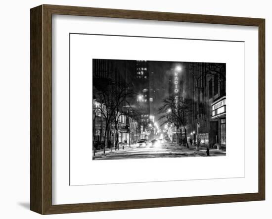 Street Scenes and Urban Night Landscape in Winter under the Snow-Philippe Hugonnard-Framed Art Print