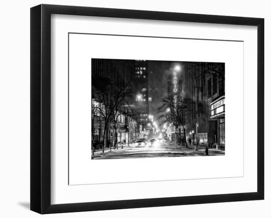 Street Scenes and Urban Night Landscape in Winter under the Snow-Philippe Hugonnard-Framed Art Print