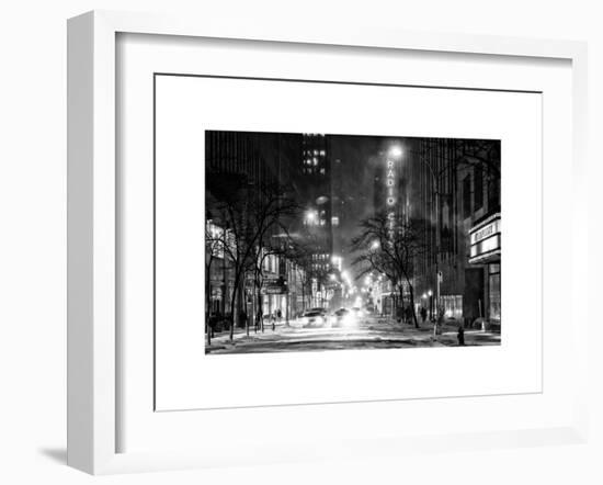 Street Scenes and Urban Night Landscape in Winter under the Snow-Philippe Hugonnard-Framed Art Print