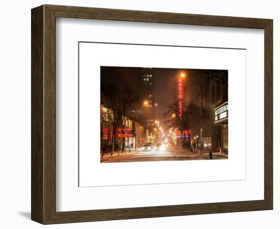 Street Scenes and Urban Night Landscape in Winter under the Snow-Philippe Hugonnard-Framed Art Print