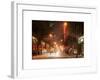 Street Scenes and Urban Night Landscape in Winter under the Snow-Philippe Hugonnard-Framed Art Print