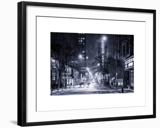 Street Scenes and Urban Night Landscape in Winter under the Snow-Philippe Hugonnard-Framed Art Print