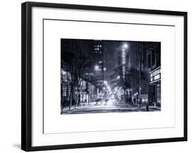 Street Scenes and Urban Night Landscape in Winter under the Snow-Philippe Hugonnard-Framed Art Print