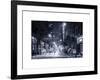 Street Scenes and Urban Night Landscape in Winter under the Snow-Philippe Hugonnard-Framed Art Print