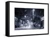 Street Scenes and Urban Night Landscape in Winter under the Snow-Philippe Hugonnard-Framed Stretched Canvas