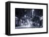 Street Scenes and Urban Night Landscape in Winter under the Snow-Philippe Hugonnard-Framed Stretched Canvas