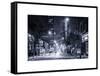 Street Scenes and Urban Night Landscape in Winter under the Snow-Philippe Hugonnard-Framed Stretched Canvas