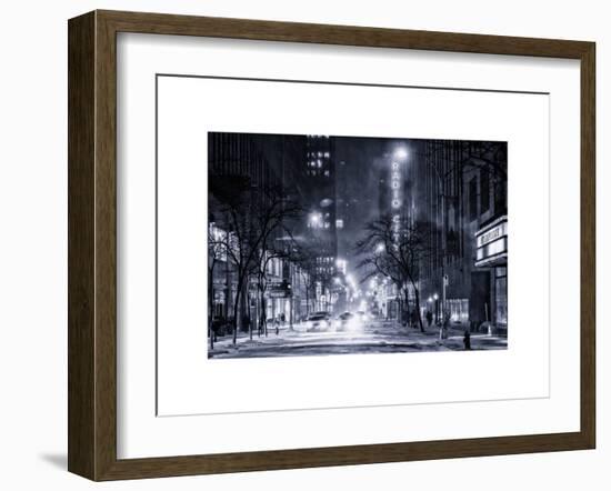 Street Scenes and Urban Night Landscape in Winter under the Snow-Philippe Hugonnard-Framed Art Print