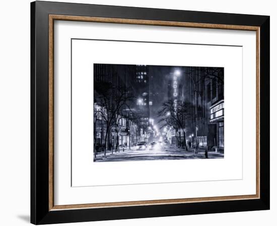 Street Scenes and Urban Night Landscape in Winter under the Snow-Philippe Hugonnard-Framed Art Print