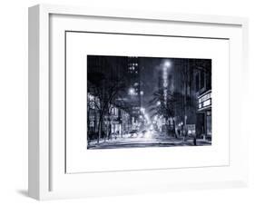 Street Scenes and Urban Night Landscape in Winter under the Snow-Philippe Hugonnard-Framed Art Print