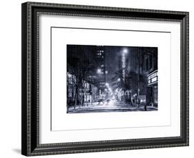 Street Scenes and Urban Night Landscape in Winter under the Snow-Philippe Hugonnard-Framed Art Print